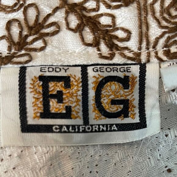 Eddy George EG California Vintage  Embroidered A-Line Midi Skirt Sz 16 - Picture 6 of 8